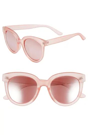 Women's Bp. 53Mm Frosted Cat Eye Sunglasses - Milky Pink/ Rose Gold | Nordstrom