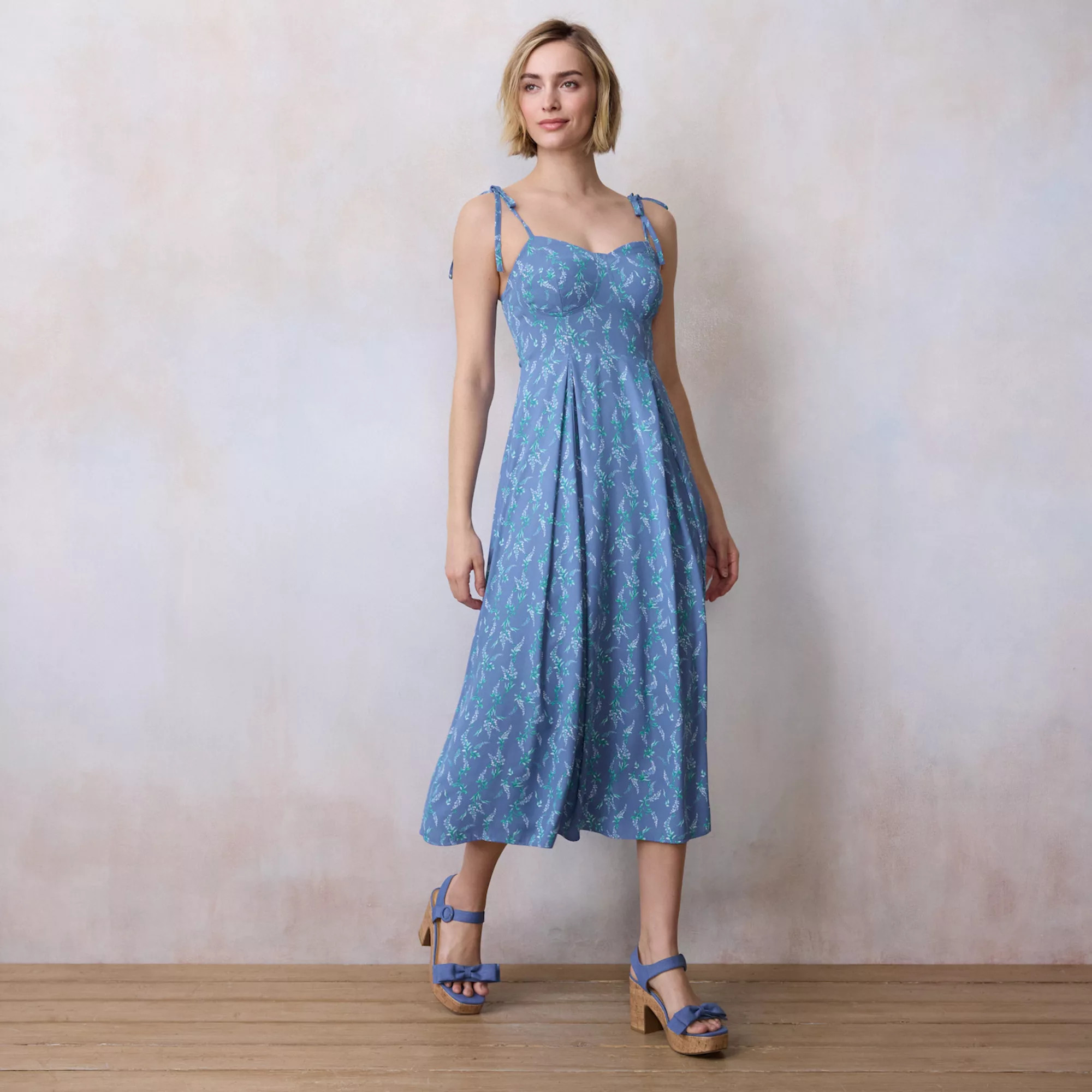 Women's LC Lauren Conrad Sweetheart Neck Tea Length Dress | Kohl's