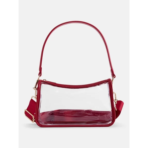 No Boundaries Women's Game Day Clear Mini Shoulder Bag, Red | Walmart (US)