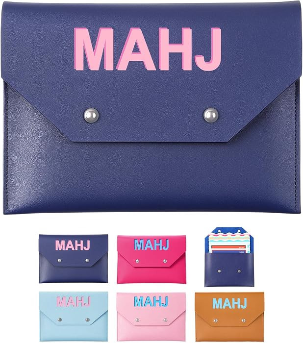 Leather Mahjong Card Clutch Holder Pouch for Cards Mahjong Accessories Protective Cover Case with... | Amazon (US)