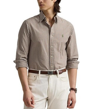 Polo Ralph Lauren Classic Fit Gingham Oxford Long Sleeve Woven Shirt | Dillard's | Dillard's