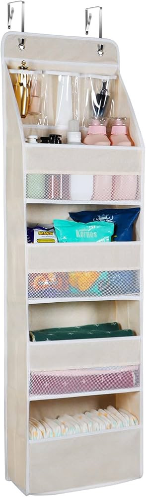 Univivi 5-Shelf Over Door Hanging Organizer Fabric Door Storage with 4 Large Pockets and 3 Small ... | Amazon (US)