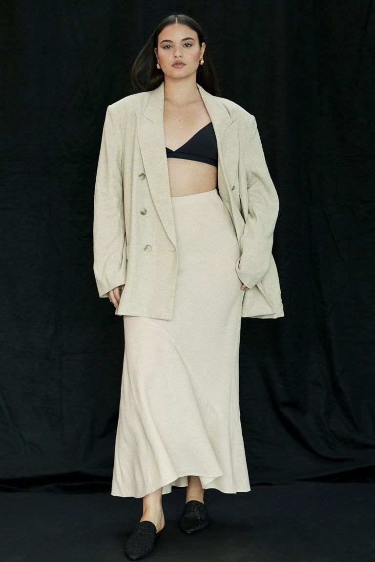 Long Flared Skirt - Light beige - Ladies | H&M US | H&M (US + CA)