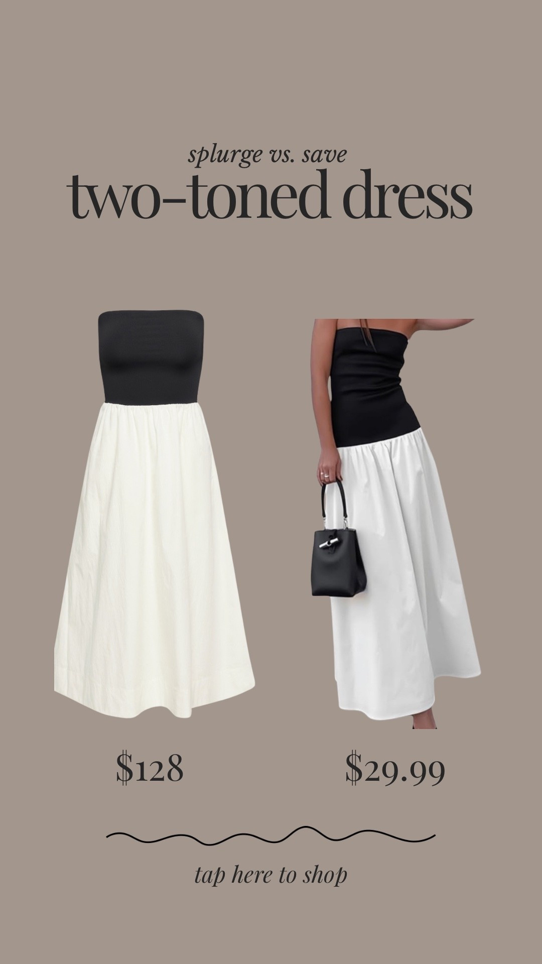 Splurge vs. Save - two toned black and white dress 🤍  I own the save and it’s my favorite summer dress!!

#LTKFindsUnder50 #LTKSummerEdit #LTKFindsUnder100