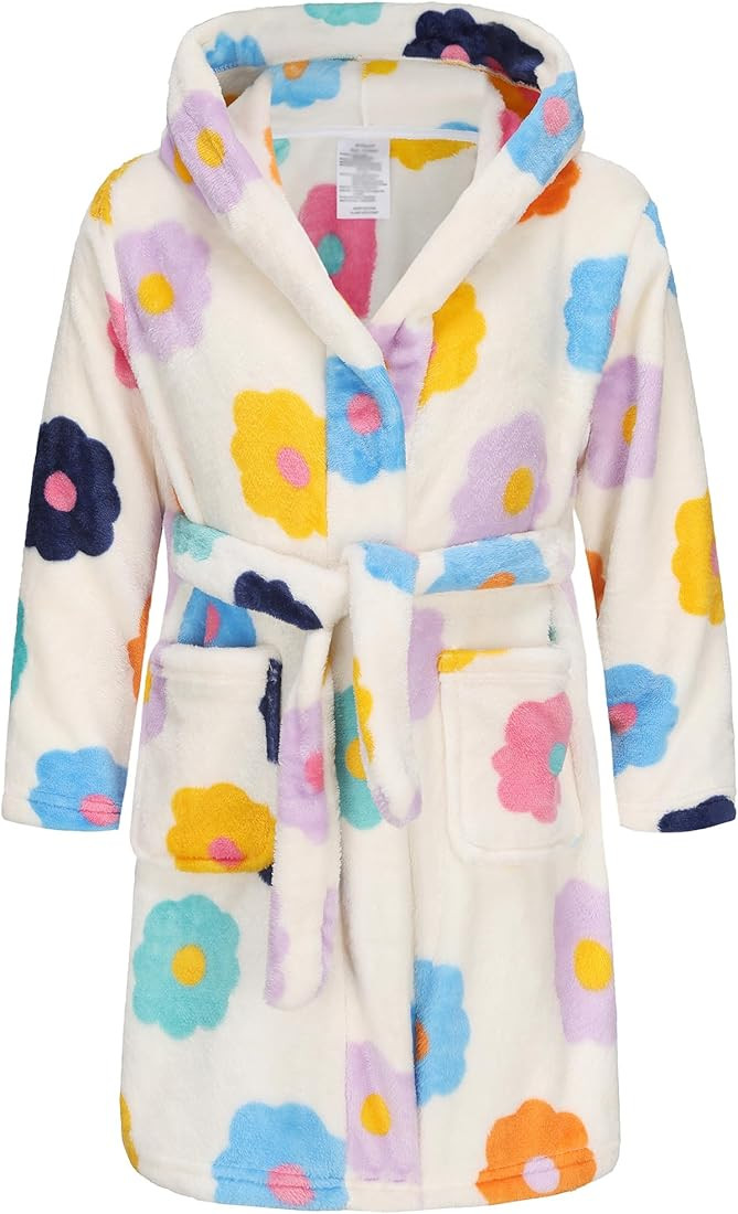 BTPEIHTD Kids Hooded Bathrobe Girls Soft Plush Hooded Flannel Pajamas Sleepwear Boys Spa Robe | Amazon (US)