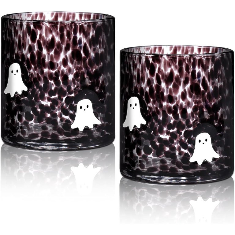 2 Pcs  Halloween Icon Glass Cups Ghost Icon Juice Glass Old Fashioned Hand Blown Drinking Cups Cu... | Walmart (US)