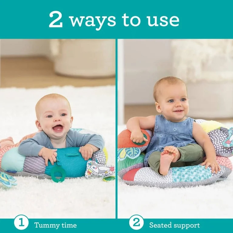 Infantino 2-in-1 Tummy Time & Seated Support Activity Gym for Ages 6-12 Months, Multicolor Toucan | Walmart (US)