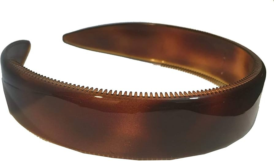 Parcelona French Extra Wide Tortoise Shell Brown Celluloid Inner Nibs Flexible Hair Headband Fash... | Amazon (UK)