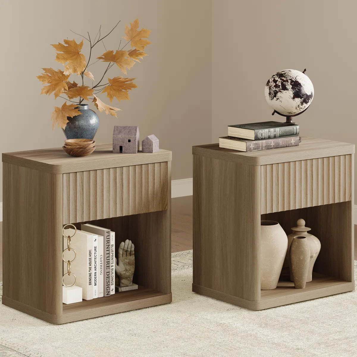 Cesiro 1 - Drawer Nightstand (Set of 2) | Wayfair North America