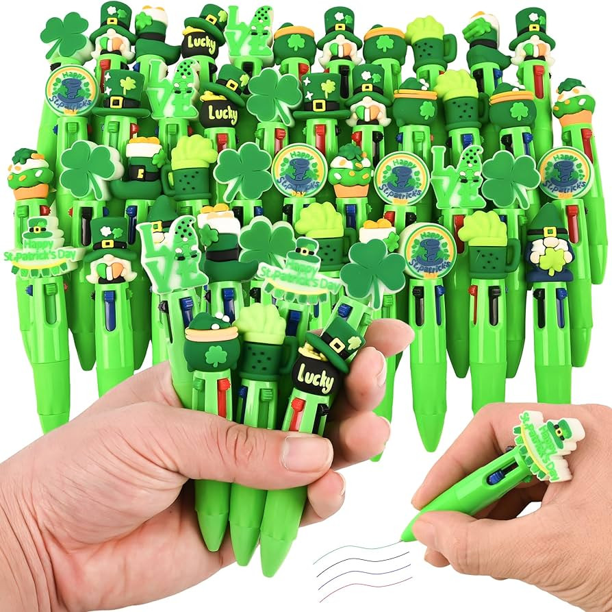 LiYiQ 50 Pcs St Patrick's Day Multicolor Pen in One Cartoon Cute Fun 4-in-1 Cute Pens Bulk Kawaii... | Amazon (US)