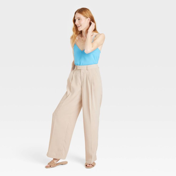 Women's High-Rise Wide Leg Fluid Pants - A New Day™ | Target