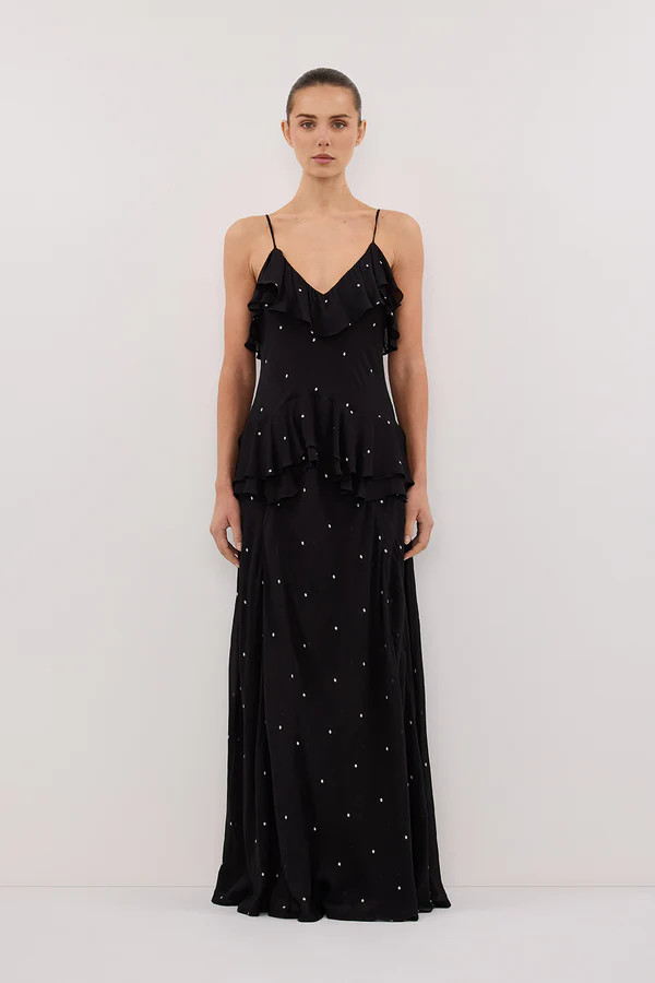 MELROSE BLACK SPOT MAXI DRESS | DISSH
