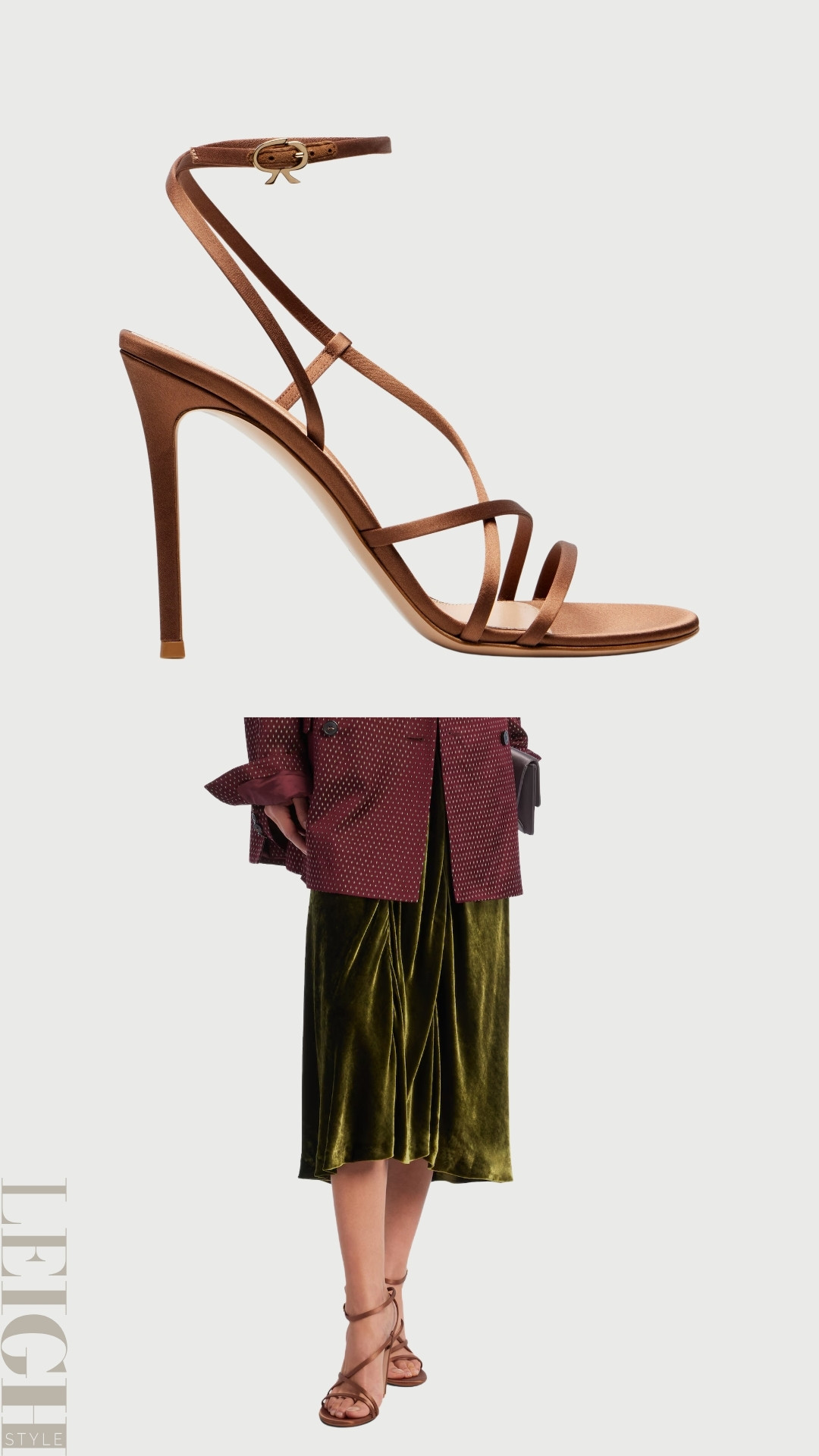 Minimal, refined, and undeniably feminine — these Gianvito Rossi strappy sandals embody modern sophistication. Crafted in a rich brown hue with delicate, barely-there straps and a sleek stiletto heel, they elongate the leg while maintaining an airy, lightweight feel. 

 #LTKootd #LTKWorkwear #LTKTravel