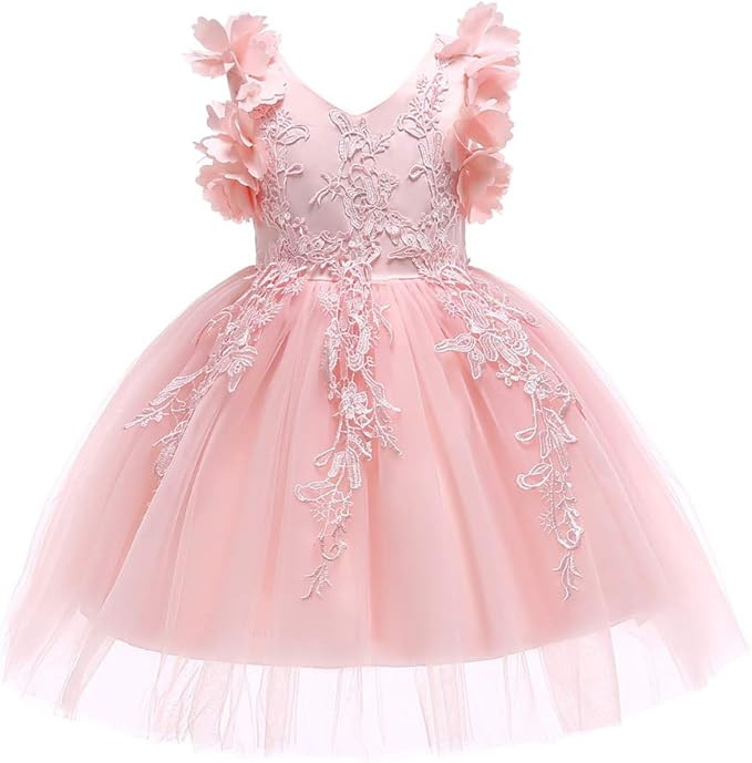 Weileenice 3-9T Flower Girl Lace Dress Pageant Kids Christmas Party Dresses | Amazon (US)