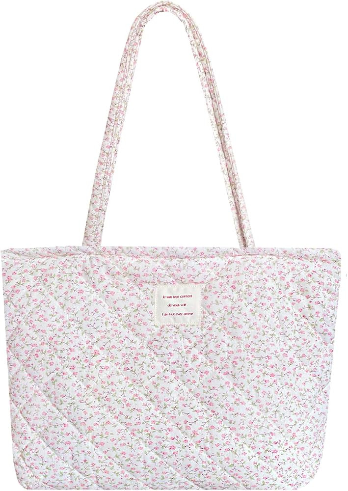 Sunwel Fashion Top Zipper Floral Quilted Bag Small Tote Bag for Women | Amazon (US)