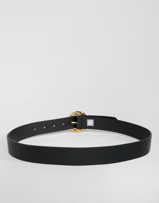 ASOS DESIGN hammered gold circle waist & hip jeans belt | ASOS US