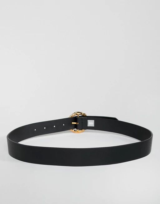 ASOS DESIGN hammered gold circle waist & hip jeans belt | ASOS US
