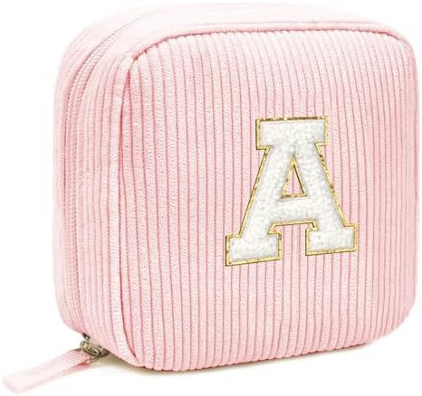 LETGO Birthday Gifts for Women Small Personalized Initial Monogram Makeup Bag,Preppy Corduroy Mak... | Amazon (US)