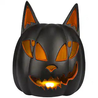 12" Light Up Black Cat Jack-o'-Lantern Blow Mold with Flickering Orange & Yellow Light by Ashland... | Michaels Stores