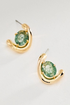 Wrapped Stone Hoop Earrings | Anthropologie (US)