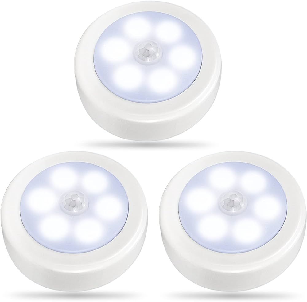 3Packs Motion Sensor Light Indoor,LED Closet Lights,Night Light Battery Powered,Battery Operated ... | Amazon (US)