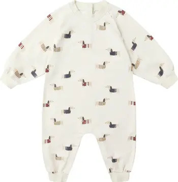 Dachsund Print French Terry Romper | Nordstrom