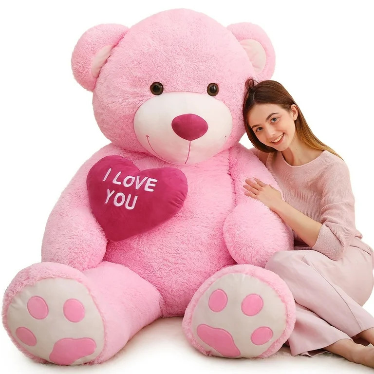 MorisMos Pink Giant Teddy Bear 6ft Stuffed Animal "I Love You" Red Heart Jumbo Human Size Teddy B... | Walmart (US)