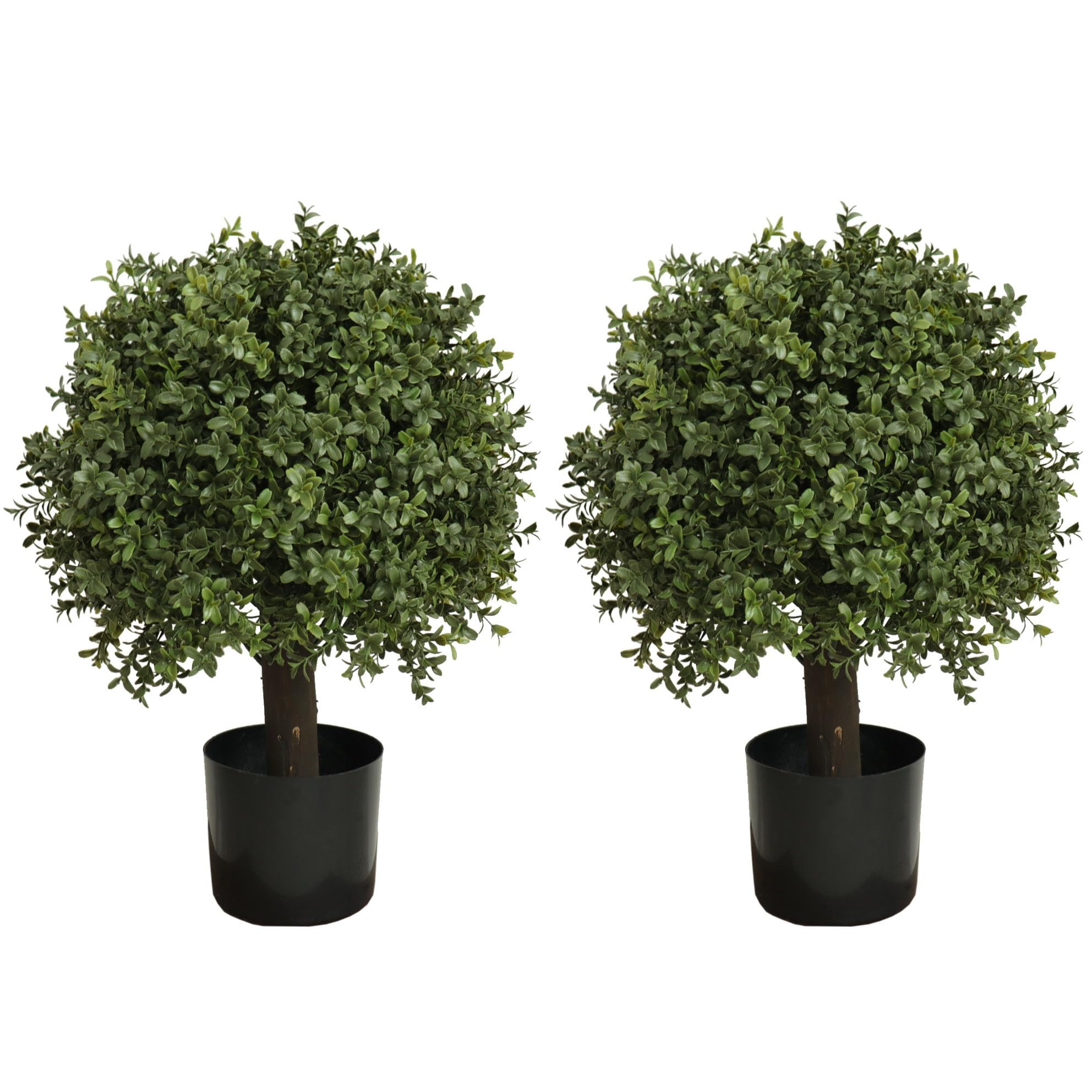 24'' Faux Boxwood Balls Topiary Trees Artificial Plants Outdoor Set of 2 Front Porch Potted | Amazon (US)