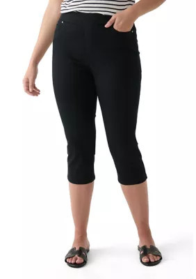 Kim Rogers Women's Solid Capri Pants, Black, 8 | Belk