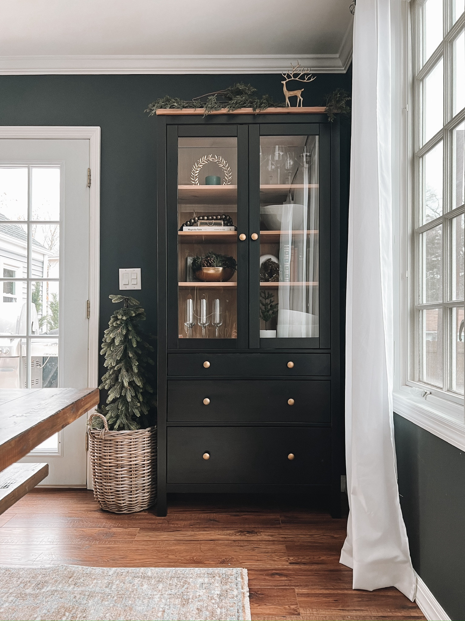 dining room cabinet decorated for christmas 

#LTKHome #LTKSeasonal #LTKHoliday