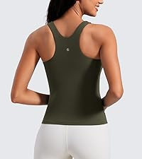 CRZ YOGA Butterluxe Workout Racerback Tank Tops for Women - Padded Athletic Spandex Yoga Shirts w... | Amazon (US)