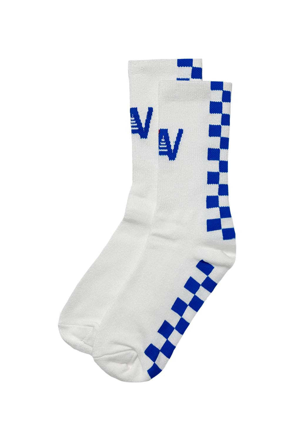 CHECKERED SOCK - WHITE // OCEAN | Aviator Nation