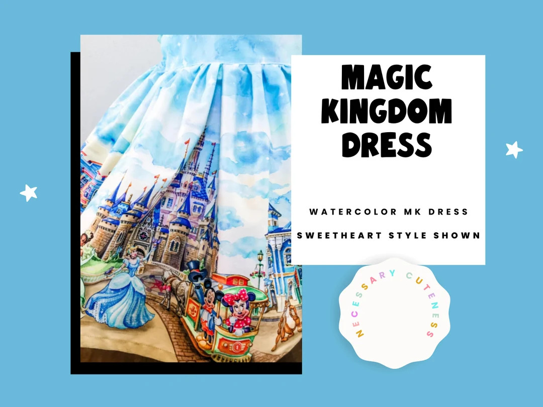 Magic Kingdom Dress - Custom Fabric Dress - Disneybound Dress - Etsy | Etsy (US)