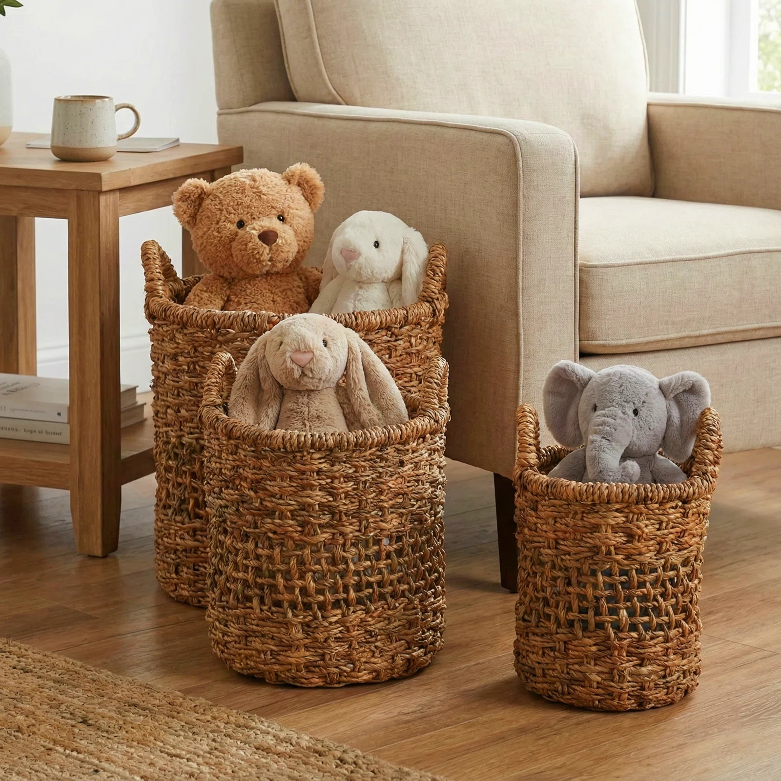 Versatile Open Weave Baskets With Handles - Decorative Baskets For Household Storage, Organizer, ... | Wayfair North America