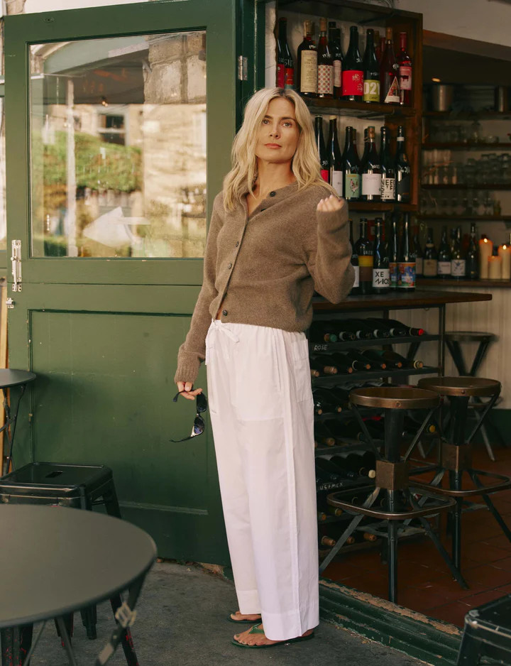 Sifnos Trousers: Fine Poplin, White x Lucy Williams | With Nothing Underneath