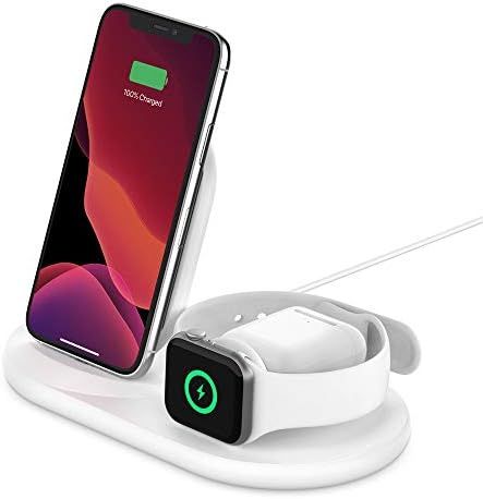 Amazon.com: Belkin 3-in-1 Wireless Charger - Fast Wireless Charging Stand for Apple iPhone, Apple... | Amazon (US)