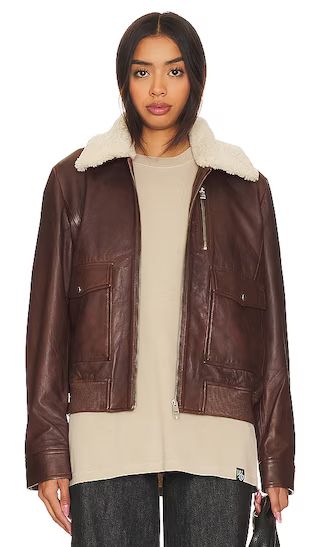 Klemence Bomber Jacket in Choco Brown | Revolve Clothing (Global)