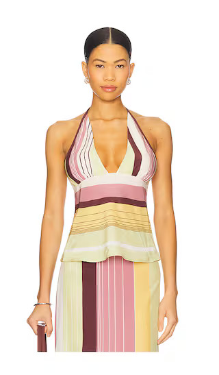 Fontana Halter Cami in Elisa Stripe | Revolve Clothing (Global)