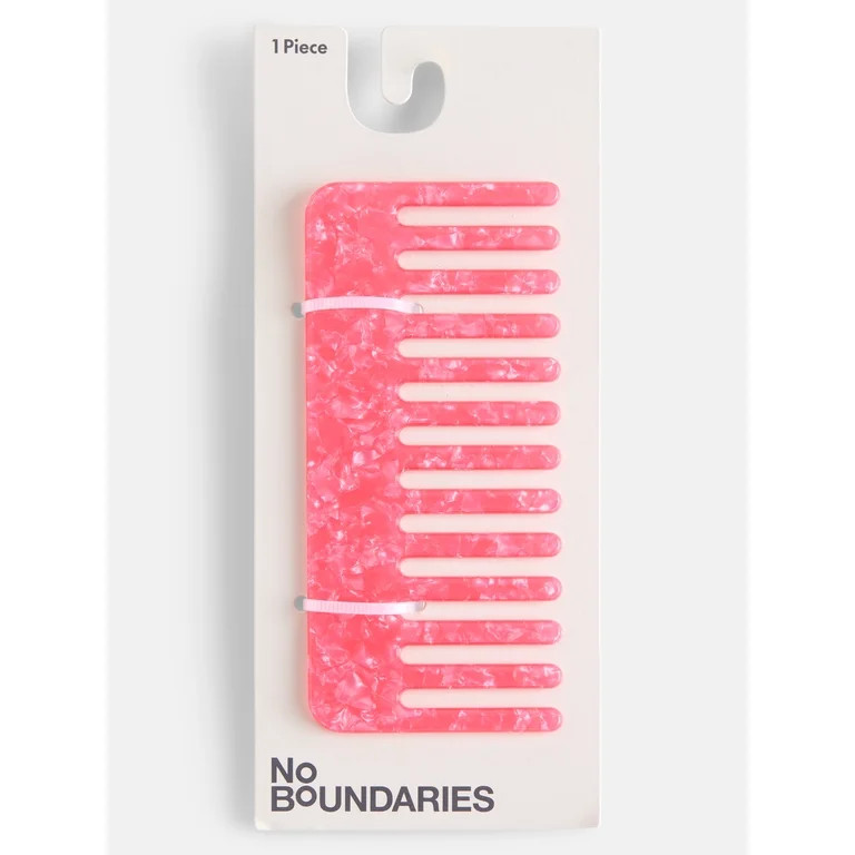 No Boundaries Acrylic Hair Comb, Pink, Women's | Walmart (US)