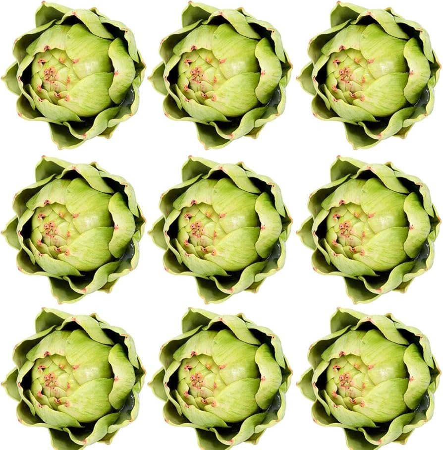 Large Green Artificial Artichoke Vegetables Fake Artichoke for Home Decor (Green(9pcs)) | Amazon (US)
