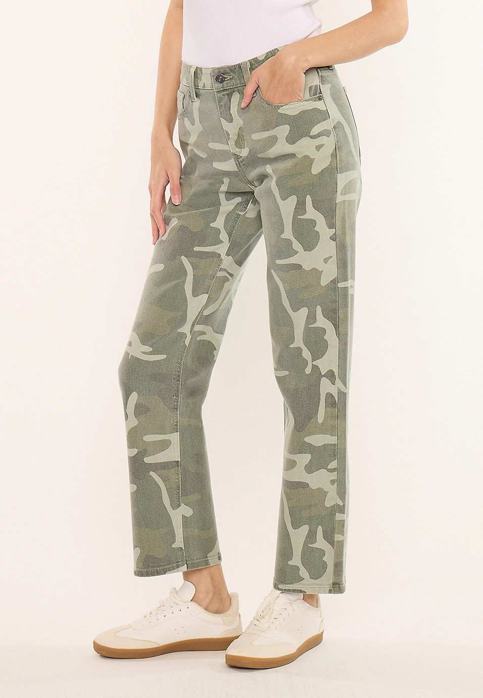 KanCan™ High Rise Camo Relaxed Straight Jean | Maurices