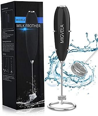 MIGVELA Milk Frother Handheld Double Whisk One-Button Foam Maker for Coffee Latte Cappuccino Hot ... | Amazon (US)