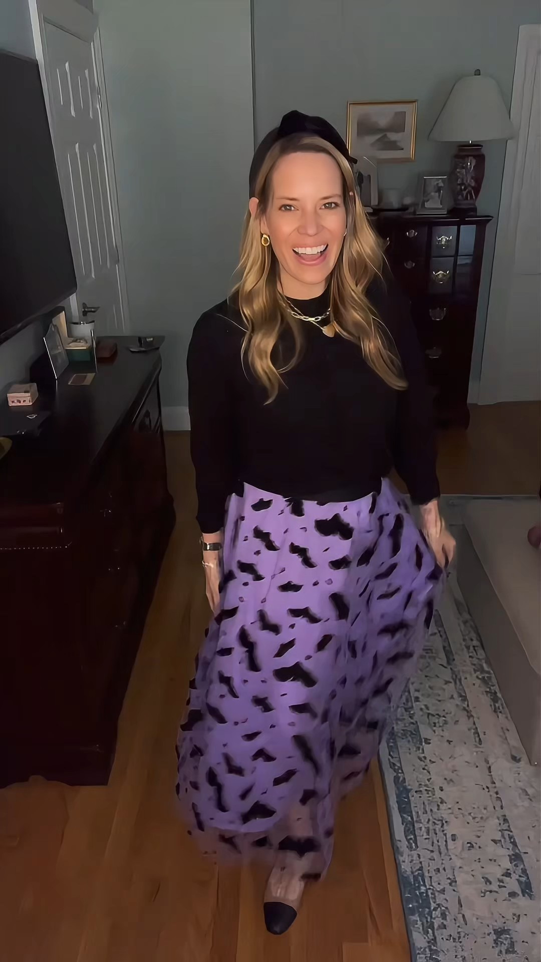 💎 Use code PREPPYREBEL for 10% off Melinda Maria Jewelry!

Spooky season, but make it chic ✨ I paired my classic Free Assembly black cardigan from Walmart with the most fun statement piece: a CHICWISH purple pumpkin + bat print tulle skirt. It’s playful yet elegant—perfect for Halloween parties, school events, or even just adding a little festive flair to everyday style.

To keep it polished, I added the Lele Sadoughi Jet Velvet Knotted Headband and chic Walmart block heel slingbacks. The look is accessorized with my favorite Melinda Maria jewelry layers—the Lil Frankie Chain Necklace, XL You Have My Heart Necklace, and bracelet stacks that sparkle against the whimsical skirt. I finished it with chunky Amazon gold earrings and the timeless Abbott Lyon Two Tone Pearl Link Nueva watch for a classic touch.

This outfit brings together festive holiday fun with polished, preppy elegance 🎃✨

#HalloweenOutfit #HolidayStyle #ChicWishFinds #WalmartFashion #AmazonFashion #PreppyStyle #MelindaMaria #PREPPYREBEL


#LTKOver40 #LTKFindsUnder50 #LTKFindsUnder100

#LTKFindsUnder100 #LTKFindsUnder50 #LTKShoeCrush