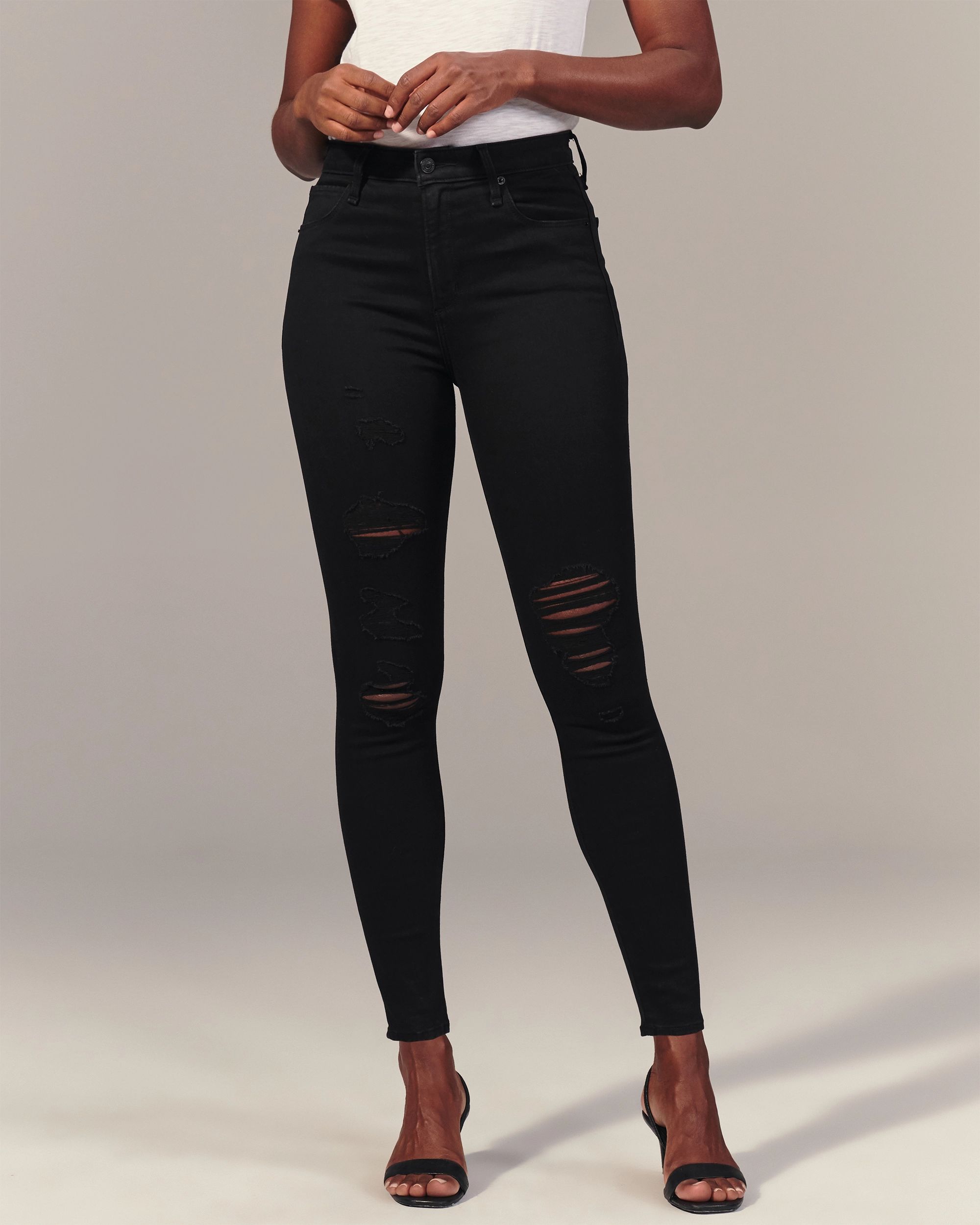 Curve Love High Rise Super Skinny Jeans | Abercrombie & Fitch (US)