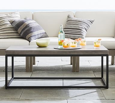 Sloan Indoor/Outdoor Concrete & Iron Coffee Table | Pottery Barn (US)