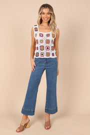 Saskia Crochet Top - White Multi | Petal & Pup (US)