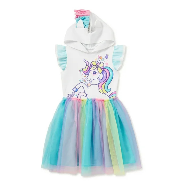 Jojo Siwa Girls Exclusive Cosplay Hooded Tutu Dress, Sizes 4-12 - Walmart.com | Walmart (US)