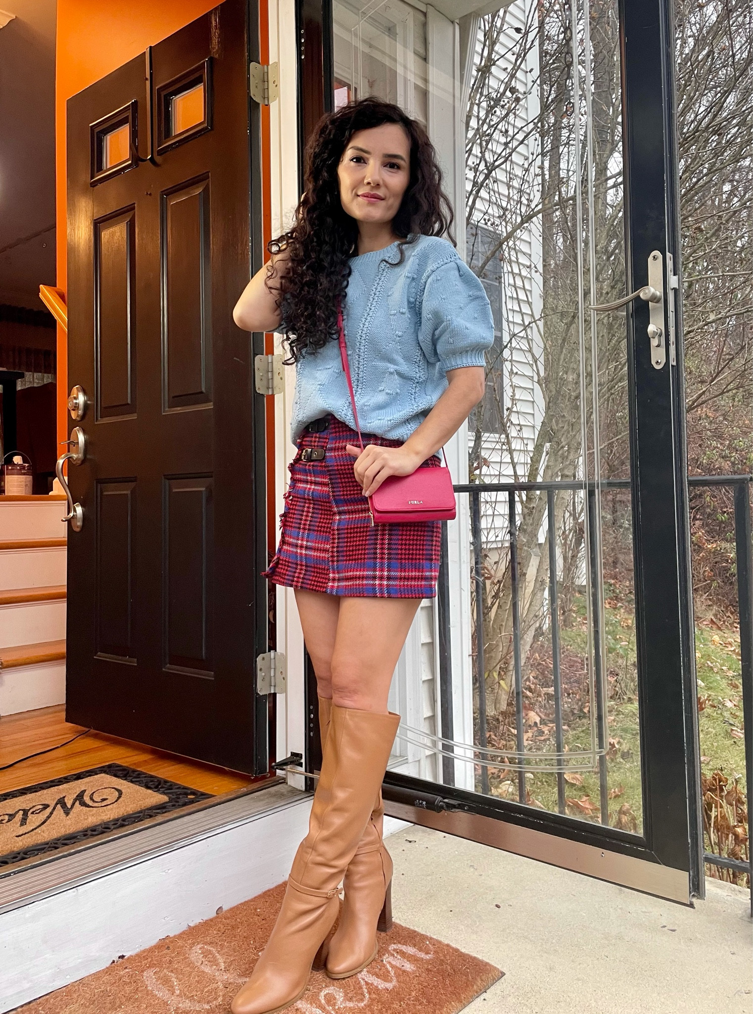 Perfect sweater styled with mini skirt and tall boots.
All true to size. 
Sweater S
Skirt S
Boots 8


#LTKworkwear #LTKstyletip #LTKunder50