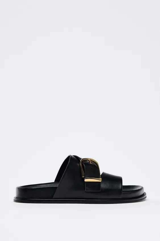 BUCKLED FLAT SANDALS | Zara UK