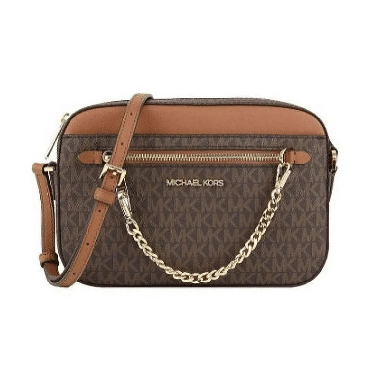 Michael Kors Women's Jet Set Signature PVC Crossbody Bag, Brown - Walmart.com | Walmart (US)